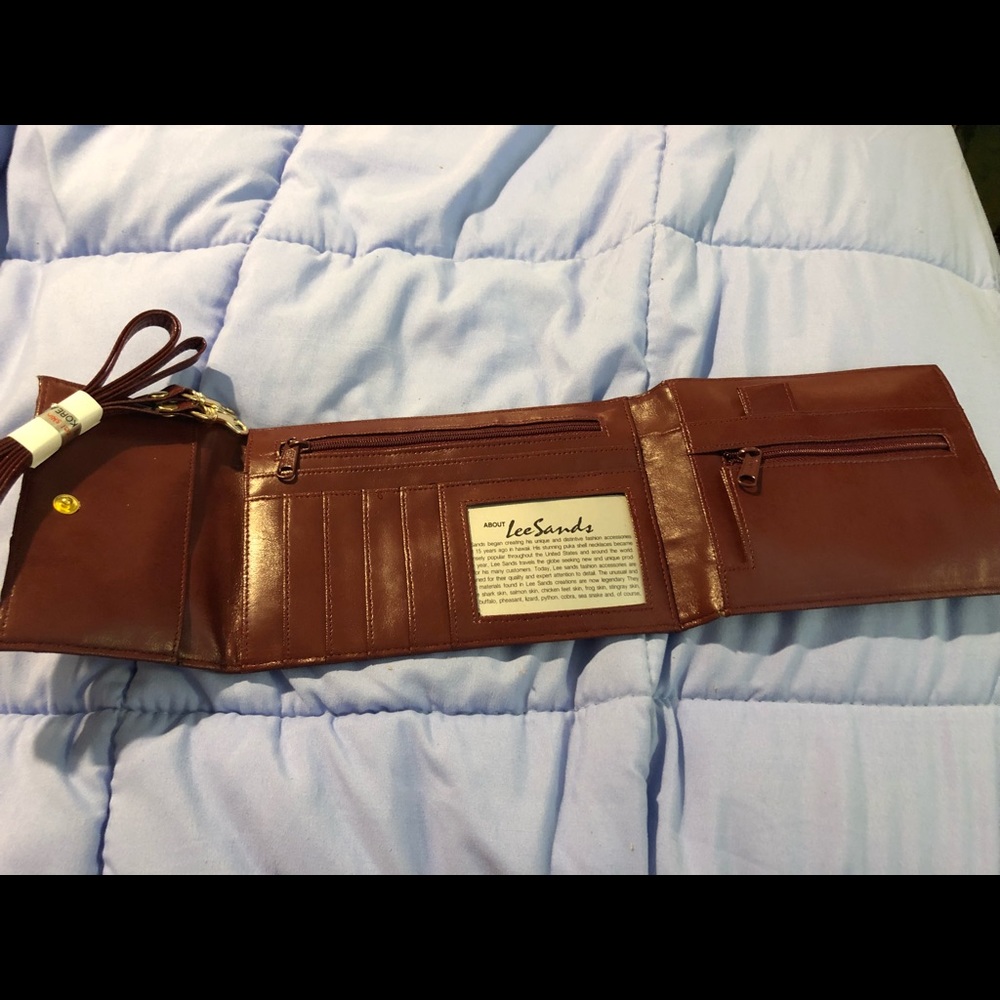 Burgundy wallet w/ strap
